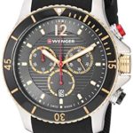 Wenger Men’s Seaforce Stainless Steel Swiss-Quartz Silicone Strap, Black, 20.9 Casual Watch (Model: 01.0643.112)