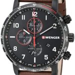 Wenger Men’s Attitude Stainless Steel Swiss-Quartz Leather Strap, Brown, 22 Casual Watch (Model: 01.1543.107)