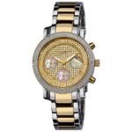Akribos Women’s Grandiose Dazzling Watch – 3 Mother-of-Pearl Chronograph Subdials – Diamond Chronograph Stainelss Steel Bracelet Watch – AKR440