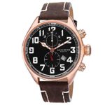 Akribos XXIV Men’s ‘Essential’ Watch – Chronograph Subdials with Date Window Stencil-Inspired Numerals On Genuine Calfskin Leather Band – AK706