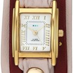 La Mer Collections Women’s Japanese-Quartz Watch with Leather Calfskin Strap, Champagne, 7.9 (Model: LMSW8001)