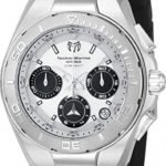 Technomarine Men’s Cruise Stainless Steel Quartz Watch with Silicone Strap, Black, 22 (Model: TM-115345)