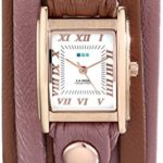 La Mer Collections Women’s LMLWMIX004 Stainless Steel Watch with Two-Tone Wraparound Leather Band