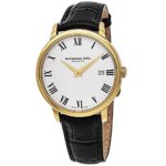 Raymond Weil White Dial Stainless Steel Leather Quartz Men’s Watch 5488-PC-00300