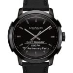 Coach Men’s Bleecker Smart Black Leather Strap Smart Watch 44mm 14602335