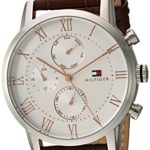 Tommy Hilfiger Men’s Sophisticated Sport Stainless Steel Quartz Watch with Leather Strap, Brown, 21 (Model: 1791400)