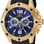 Invicta Men’s 19659 I-Force 18k Gold Ion-Plated Watch with Black Polyurethane Band