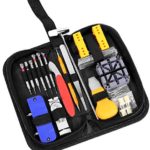 Ohuhu 156 PCS Watch Repair Tool Kit, Case Opener Spring Bar Watch Band Link Tool Set With Carrying Bag, Replace Watch Battery Helper Multifunctional Tools With User Manual For Beginner