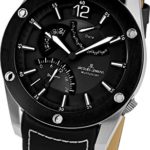 Jacques Lemans Liverpool GMT 1-1739A 46mm Ion Plated Stainless Steel Case Rubber Mineral Men’s Watch