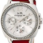 Coach Boyfriend Small Multi-function Red Leather Strap Watch 14502171