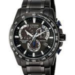 Citizen Eco-Drive Men’s AT4007-54E Perpetual Chrono A-T Black Ion Plated Stainless Steel Watch