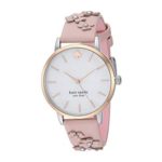 Kate Spade Women’s Metro Stainless Steel Quartz Watch with Leather Strap, Pink, 16 (Model: KSW1513)