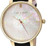 Ted Baker Women’s Kate Stainless Steel Quartz Watch with Leather Strap, Black, 14 (Model: TEC0025009)