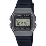 Casio Men’s ‘Vintage’ Quartz Plastic and Resin Casual Watch, Color:Black (Model: F-91WM-1BCF)