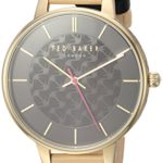 Ted Baker Women’s Kate Stainless Steel Quartz Watch with Leather Strap, Beige, 14 (Model: TEC0025015)