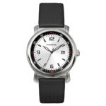 Pedre Men’s Automatic Movement Silver-Tone Leather Strap Watch with Date #0540SX