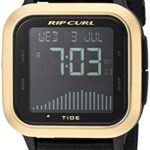 Rip Curl Men’s Quartz Sport Watch with Silicone Strap, Black, 22 (Model: A1141GOL1SZ)