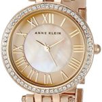 Anne Klein Women’s AK/2200TNGB Swarovski Crystal Accented Tan Ceramic Bracelet Watch