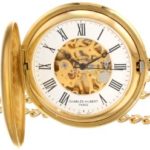 Charles-Hubert, Paris Gold-Plated Satin Finish Mechanical Pocket Watch