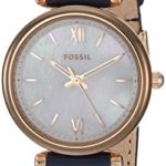 Fossil Women’s Carlie Mini Quartz Leather Watch, Color: Blue (Model: ES4502)