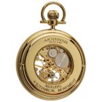 Akribos XXIV Men’s Mechanical Skeleton Pocketwatch – Sunray Pattern Dial with Chain Comes with Built-in Glass Display – AK453