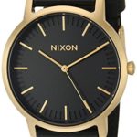 Nixon Porter Leather Modern Men’s Watch (40mm. Leather Band) (Gold/Black)