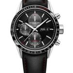 Raymond Weil Men’s Freelancer Stainless Steel Swiss-Automatic Watch with Leather Calfskin Strap, Black, 22 (Model: 7731-SC1-20621)