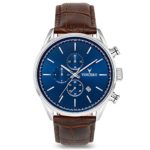 Vincero Luxury Men’s Chrono S Wrist Watch – Blue dial with Brown Leather