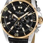 Jacques Lemans Men’s Multi dial Quartz Watch with Leather Strap 1-1907ZD