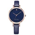Lady watch MINI FOCUS Women’s Quartz Dress Watch Star Watch with Blue Leather Band Quartz Watch for Women