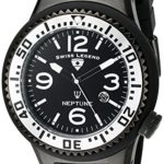 Swiss Legend Men’s 21818P-BB-01-SA Neptune Black Dial Black Silicone Watch