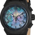 Technomarine Men’s Sea Stainless Steel Quartz Watch with Leather Calfskin Strap, Black, 31 (Model: TM-715028)