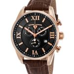 Swiss Legend Men’s Bellezza Stainless Steel Swiss-Quartz Watch with Leather Calfskin Strap, Brown, 21 (Model: 22011-RG-01-BRN)