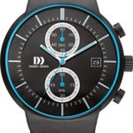Danish Design Men’s Quartz Watch with Black Dial Analogue Display and Black Leather Strap DZ120501