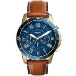 Fossil Men’s Grant Sport Stainless Steel and Leather Chronograph Quartz Watch