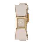 kate spade new york Women’s 1YRU0898 Kenmare Gold-Tone Stainless Steel Watch with White Leather Band