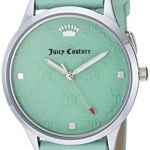 Juicy Couture Black Label Women’s JC/1081MINT Silver-Tone and Mint Green Quilted Leather Strap Watch
