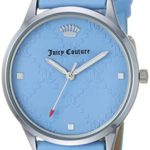Juicy Couture Black Label Women’s JC/1081LBLB Silver-Tone and Light Blue Quilted Leather Strap Watch