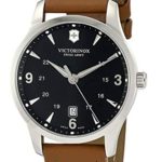 Victorinox Alliance Black Dial Leather Strap Mens Watch 241475XG (Renewed)