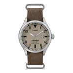 Timex Men’s Waterbury Leather Slip-Through Strap Date Tan Dial Casual TW2P64600