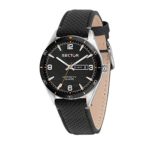 Sector No Limits Men’s 770 Stainless Steel Quartz Sport Watch with Leather Calfskin Strap, Black, 22 (Model: R3251516001)