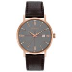 Bulova Men’s Quartz Stainless Steel and Leather Dress Watch, Color: Brown (Model: 97B154)