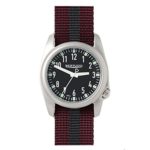 Bertucci 11061 Crimson and Black Nylon Strap Band Black Dial Watch