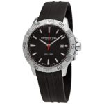 Raymond Weil Men’s Tango Stainless Steel Swiss-Quartz Watch with Rubber Strap, Black, 19 (Model: 8160-SR2-20001)