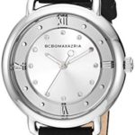 BCBGMAXAZRIA Women’s Transparency Japanese-Quartz Watch with Leather Strap, Black, 11.3 (Model: BG50911001)