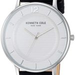 Kenneth Cole New York Men’s Classic Stainless Steel Japanese-Quartz Watch with Leather Strap, Black, 20 (Model: KC50912001)