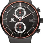 Danish Design Men’s Quartz Watch with Black Dial Analogue Display and Black Leather Strap DZ120502