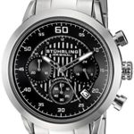 Stuhrling Original Men’s 816.02 Monaco Stainless Steel Bracelet Watch with Black Dial