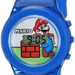 Nintendo Boys’ Quartz Watch with Plastic Strap, Blue, 17 (Model: GMA3002)