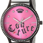 Juicy Couture Black Label Women’s Swarovski Crystal Accented Black and Silver-Tone Mesh Bracelet Watch, JC/1229HPBT
